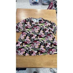 AVENUE BLACK FLORAL BLOUSE WOMENS SIZE 22/24 NEW P-195